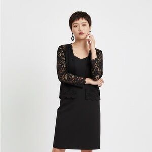 Womens Connected Apparel Black Lace Shrug Lg Victorian Romantic Witchy Balletcor